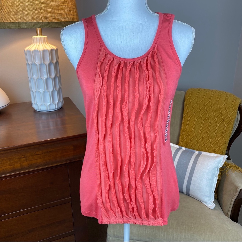 DESIGN HISTORY RUFFLED TANK TOP NEW